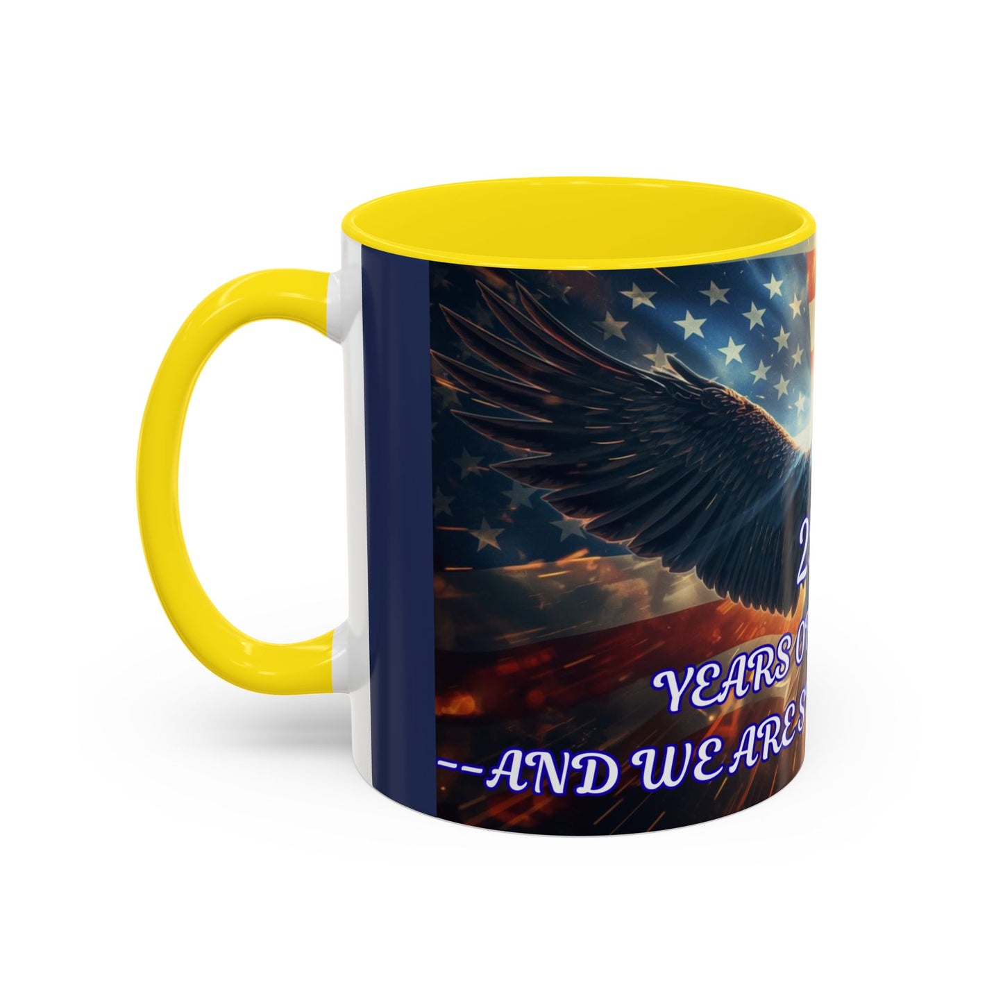 Patriotic Eagle Coffee Mug – "250 Years of Freedom" Accent Mug