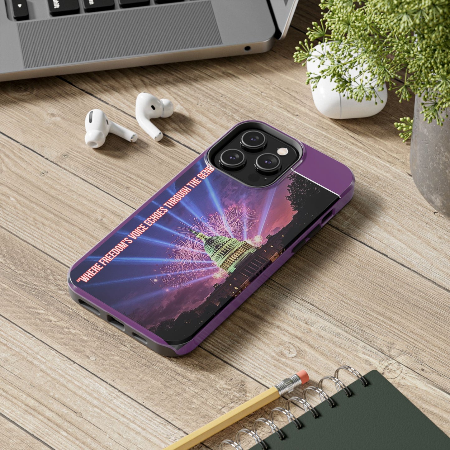 Capitol Fireworks Tough Phone Case — “Where Freedom’s Voice Echoes Through the Generations”