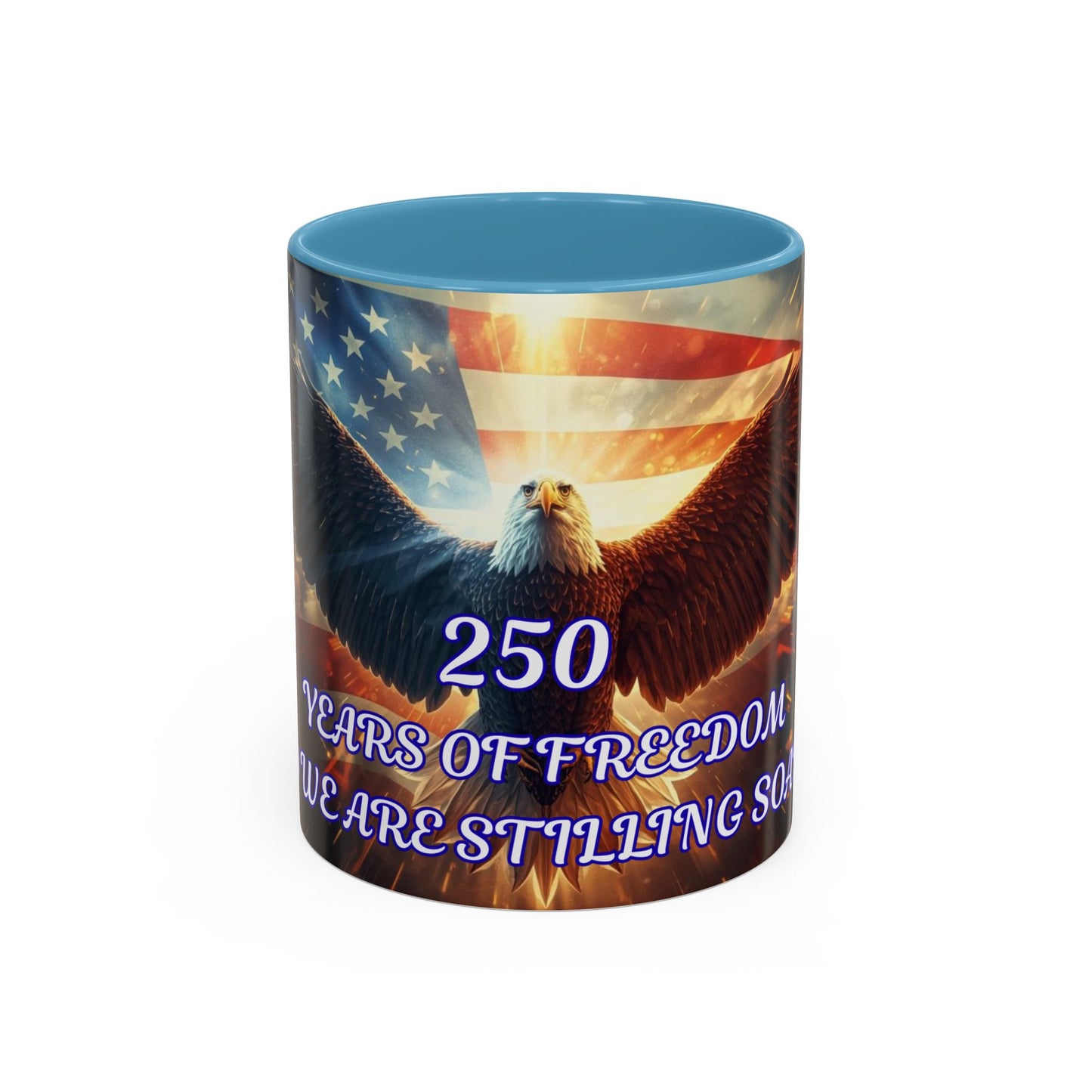 Patriotic Eagle Coffee Mug – "250 Years of Freedom" Accent Mug
