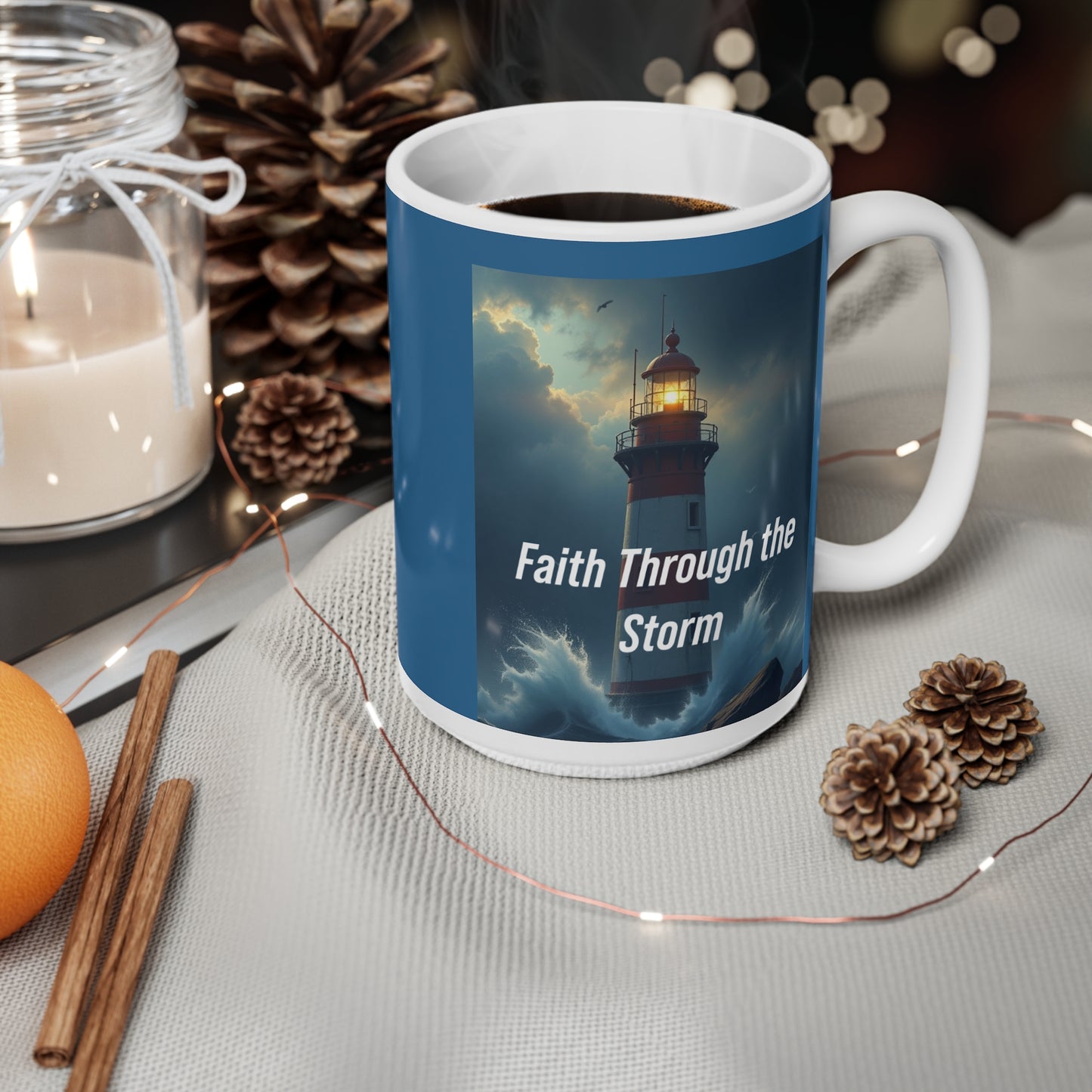 Faith Over Fear Ceramic Coffee Mug — Inspirational Christian 11oz & 15oz