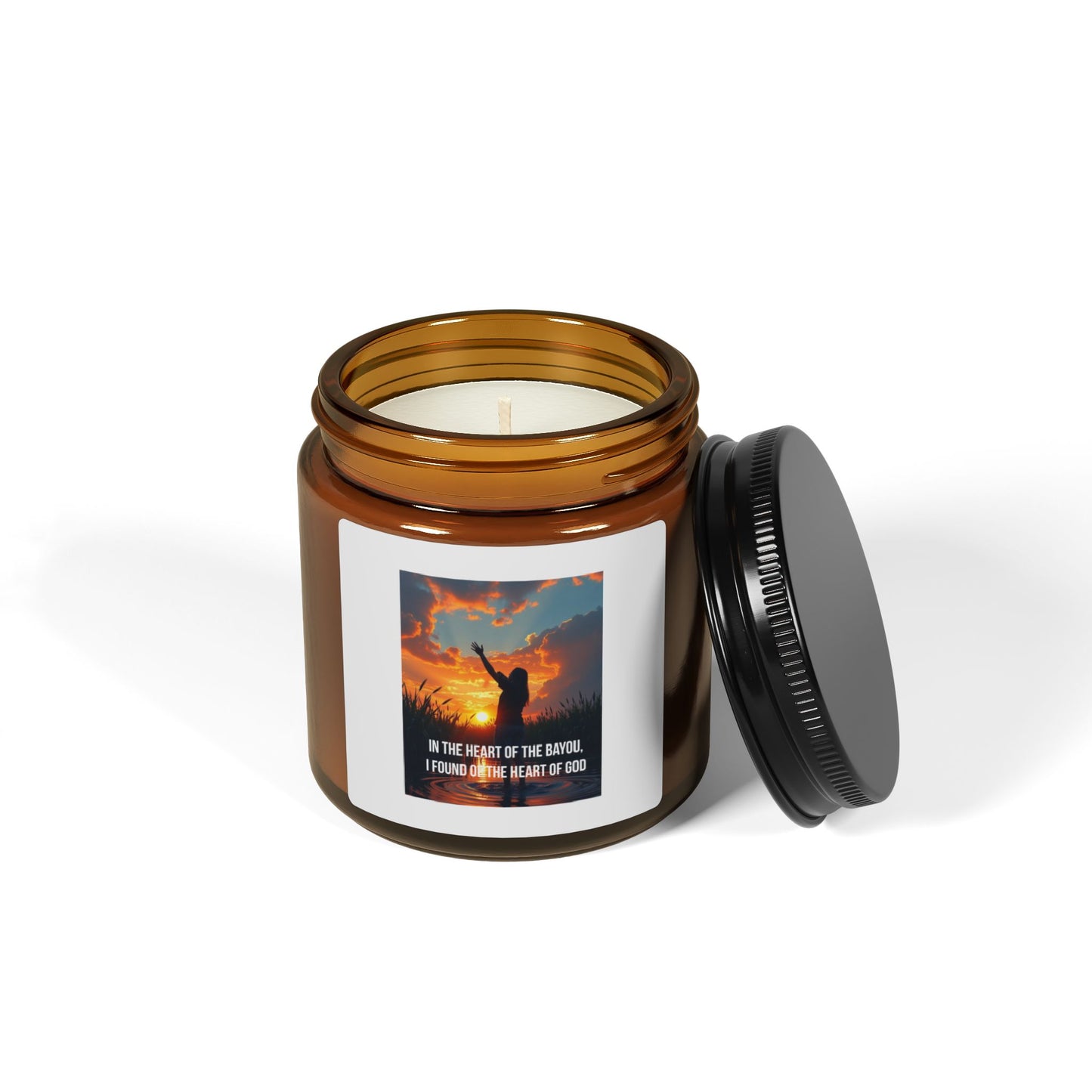 Inspirational Amber Jar Candle – “Is the Power of the Angel…” Scented Soy Candle