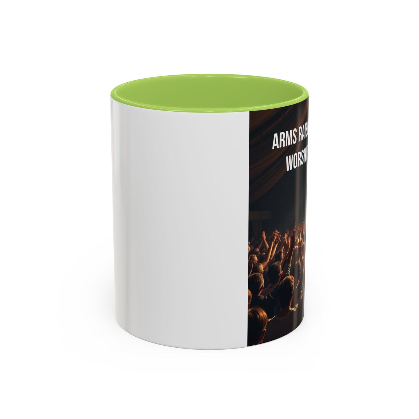 Worship Concert Coffee Mug — "Arms Raised. Spirit Free. Worship Unchained" Accent Mug