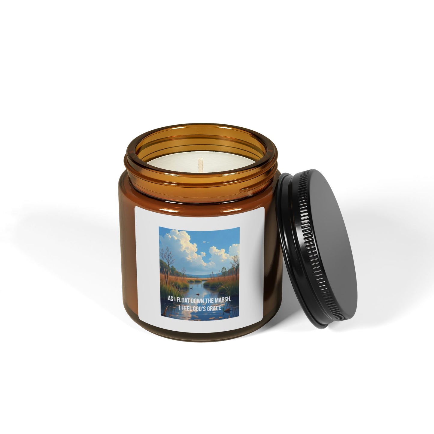 Soy Candle — “Be Still and Know” Amber Jar Scented Candle (Multiple Sizes)