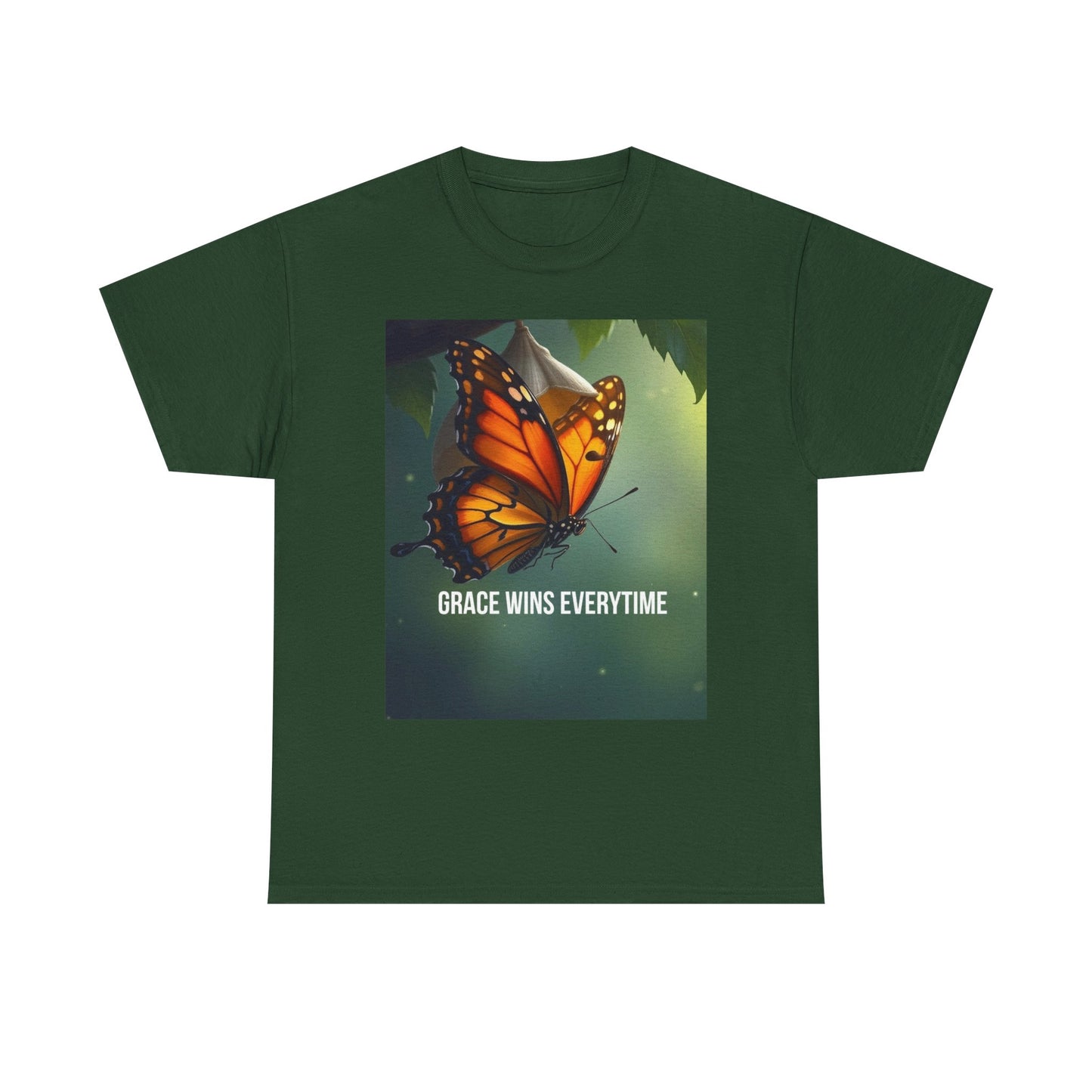 Butterfly 'Grace Wins Everytime' Graphic Tee - Inspirational Nature T-Shirt