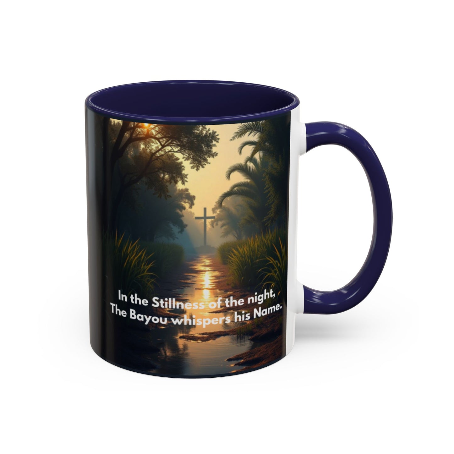 Bayou Night Coffee Mug — 'In the Stillness of the Night, The Bayou Whispers His Name' Accent Mug