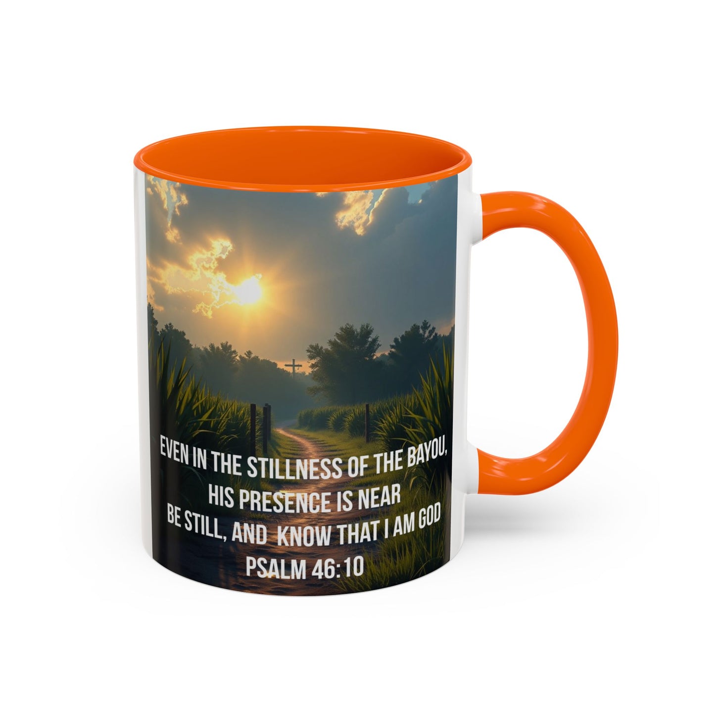 Inspirational Psalm 46:10 Coffee Mug — "Be Still" Accent Mug