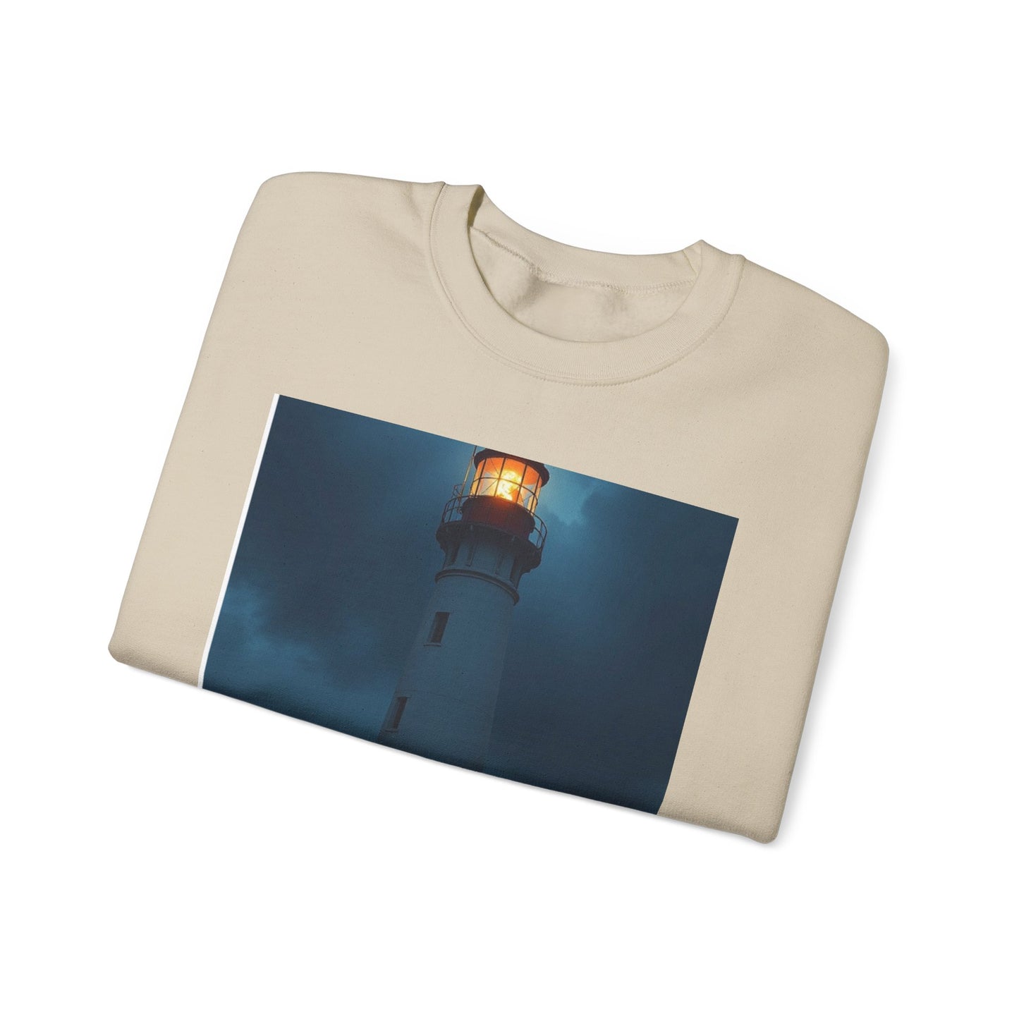 Faith Lighthouse Sweatshirt — "The light is guiding you home to the safe arms of the Lord"