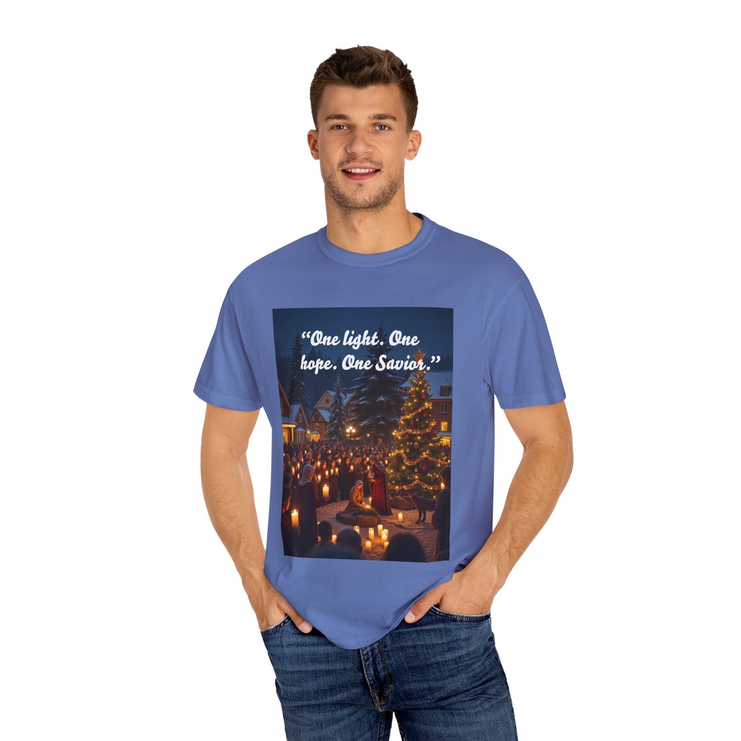 Unisex Garment-Dyed T-shirt with Inspirational Holiday Message, Festive Tee, Gift for Christmas, Family Gatherings, Holiday Celebrations