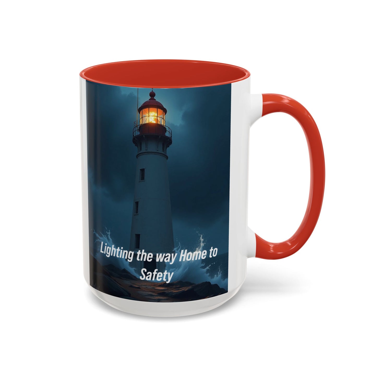 Lighthouse Coffee Mug - "Lighting the Way Home to Safety" Accent Mug