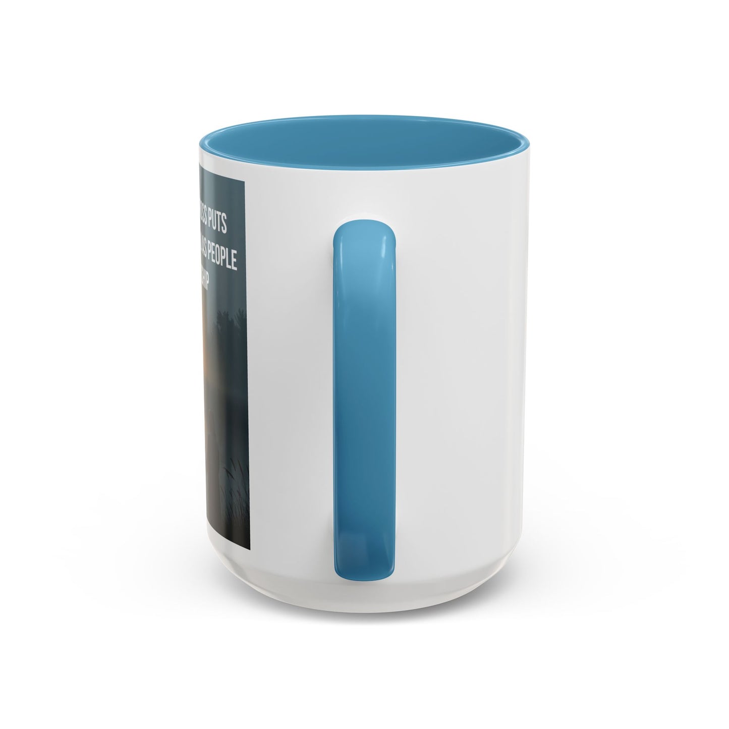 Christian Accent Coffee Mug — “The Light of the Cross” Inspirational Bible Verse Design