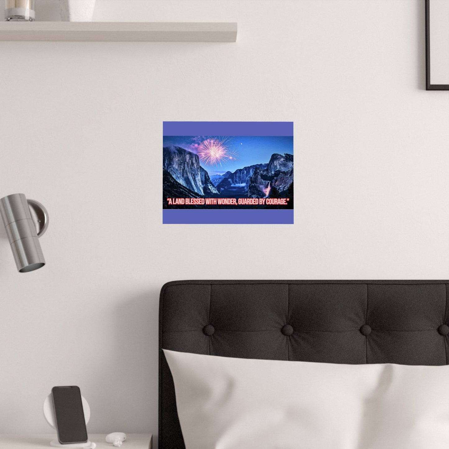 Yosemite Fireworks Satin Poster — "A Land Blessed With Wonder, Guarded by Courage"