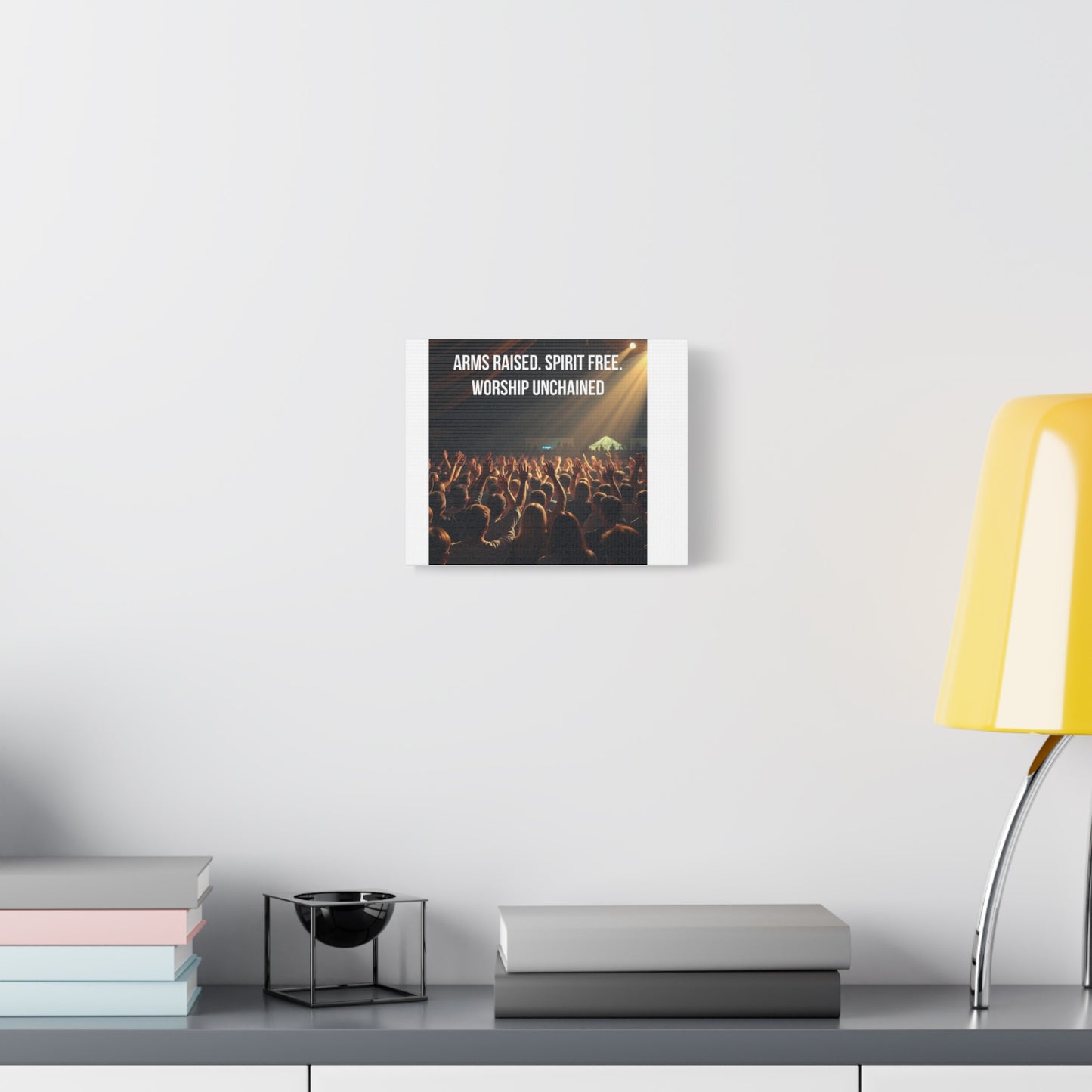 Canvas Wall Art - "Arms Raised. Spirit Free. Worship Unchained" Concert Worship Scene