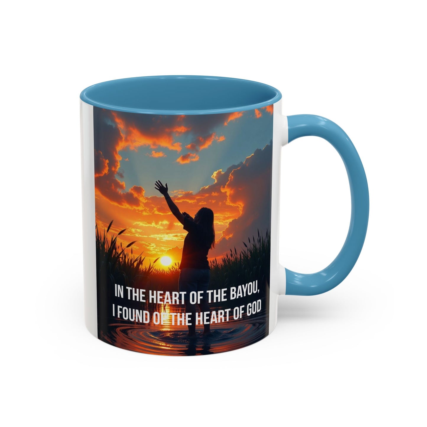 Inspirational Bayou Coffee Mug — "In the Heart of the Bayou, I Found God"