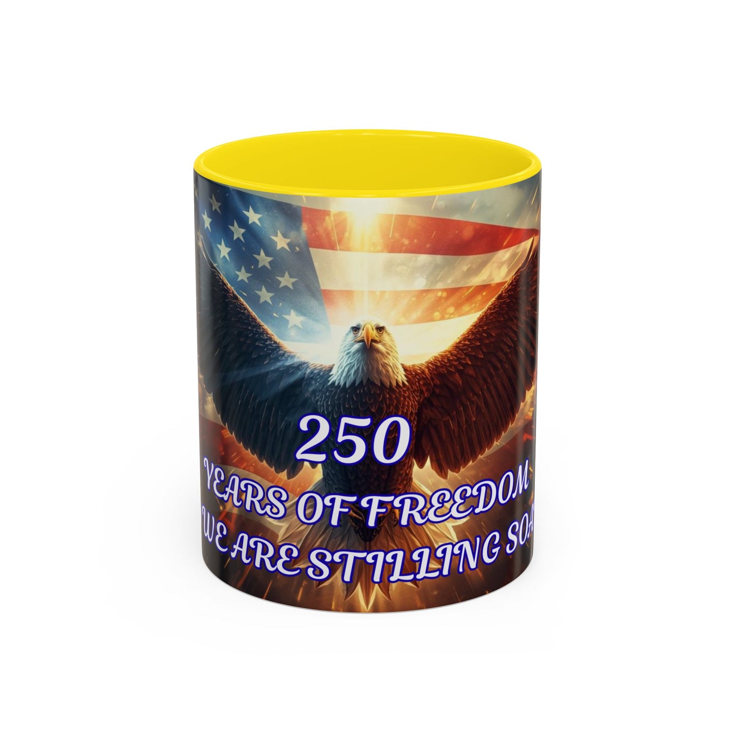 Patriotic Eagle Coffee Mug – "250 Years of Freedom" Accent Mug