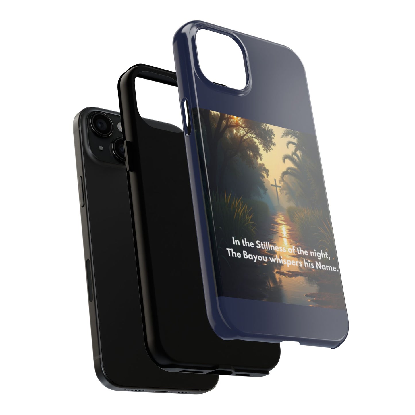 Bayou Cross Phone Case — "In the Stillness of the Night, The Bayou Whispers His Name"
