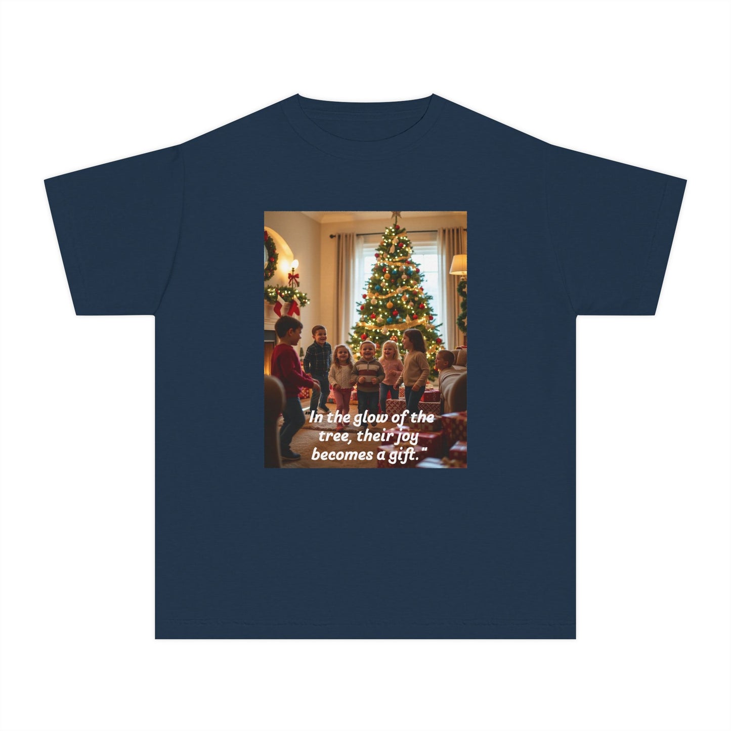 Christmas Youth Midweight Tee, Holiday Gift Shirt, Family Gathering Tee, Seasonal Wear, Festive Joy Apparel