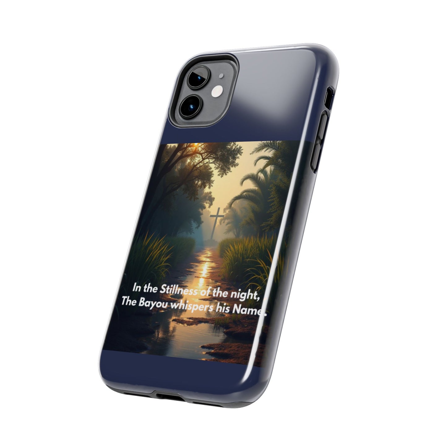 Bayou Cross Phone Case — "In the Stillness of the Night, The Bayou Whispers His Name"
