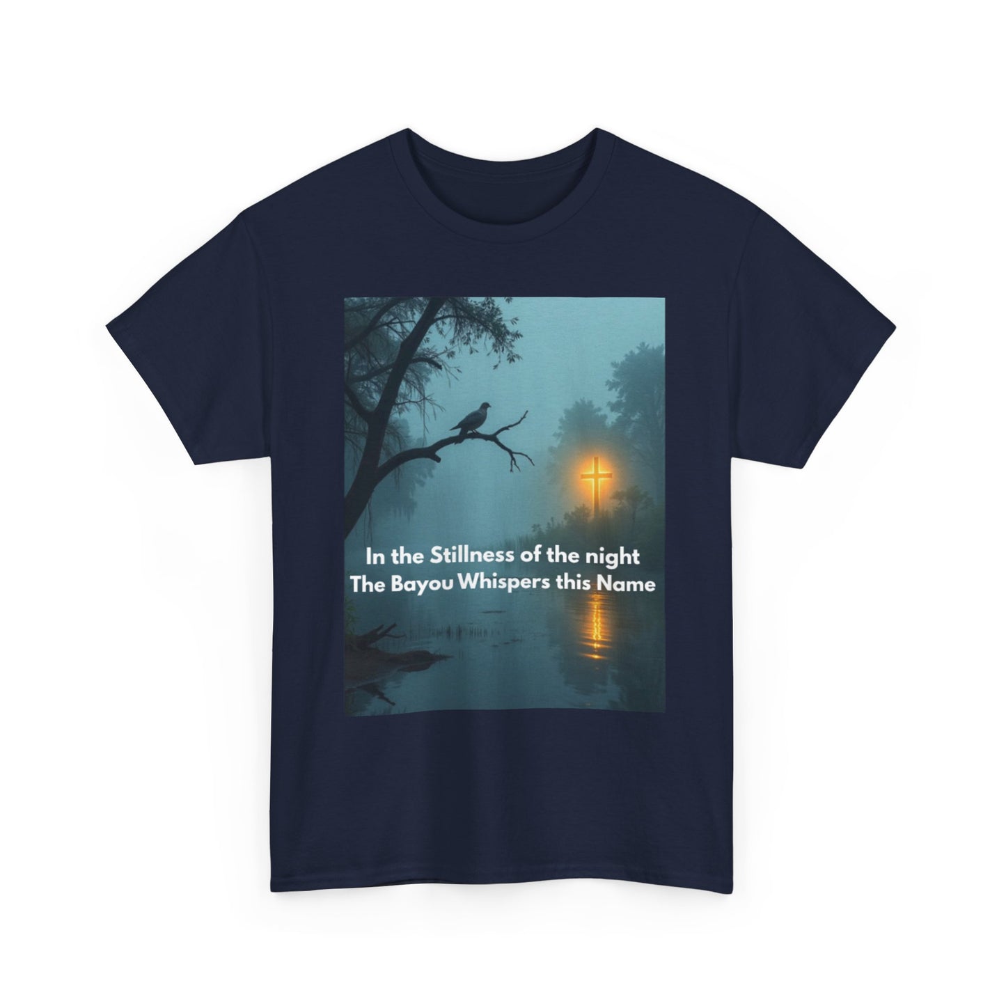 Bayou Night Tee — "In the Stillness of the Night The Bayou Whispers its Name" Graphic Shirt