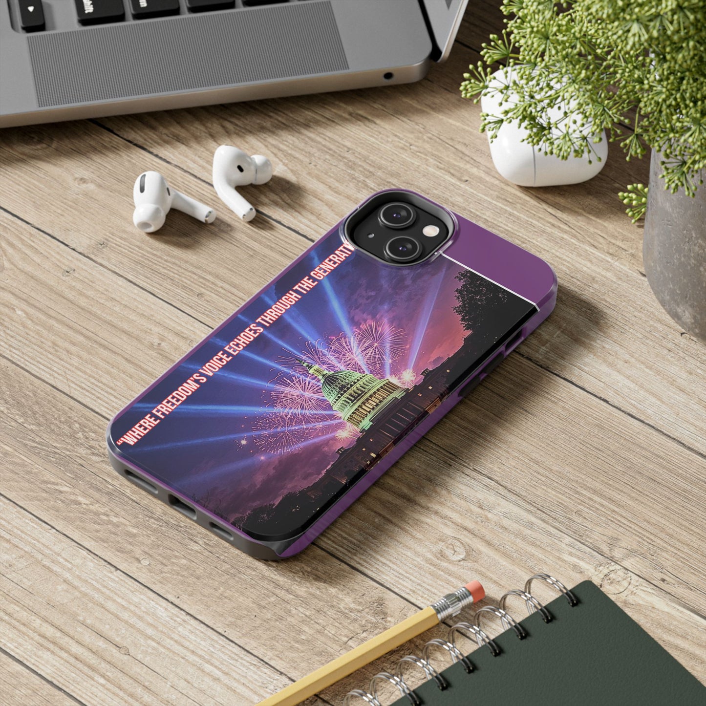 Capitol Fireworks Tough Phone Case — “Where Freedom’s Voice Echoes Through the Generations”