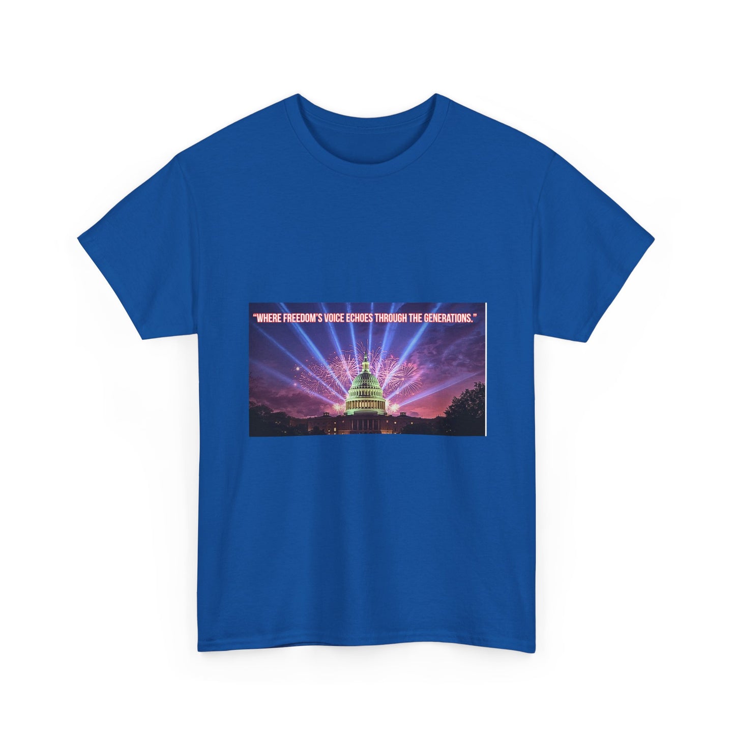 T-Shirt — Capitol Lights Design with 'When Freedom's Voice' Text