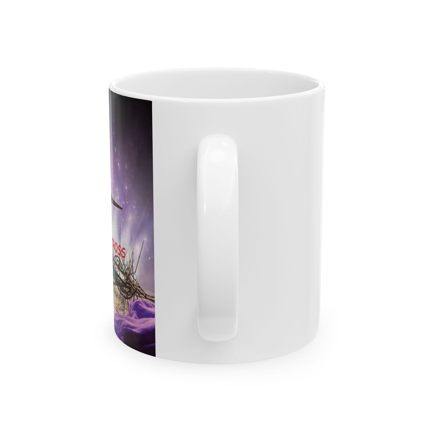 Christian Cross Mug - 'It Is The Cross' Purple Resurrection Coffee Cup (11oz & 15oz)