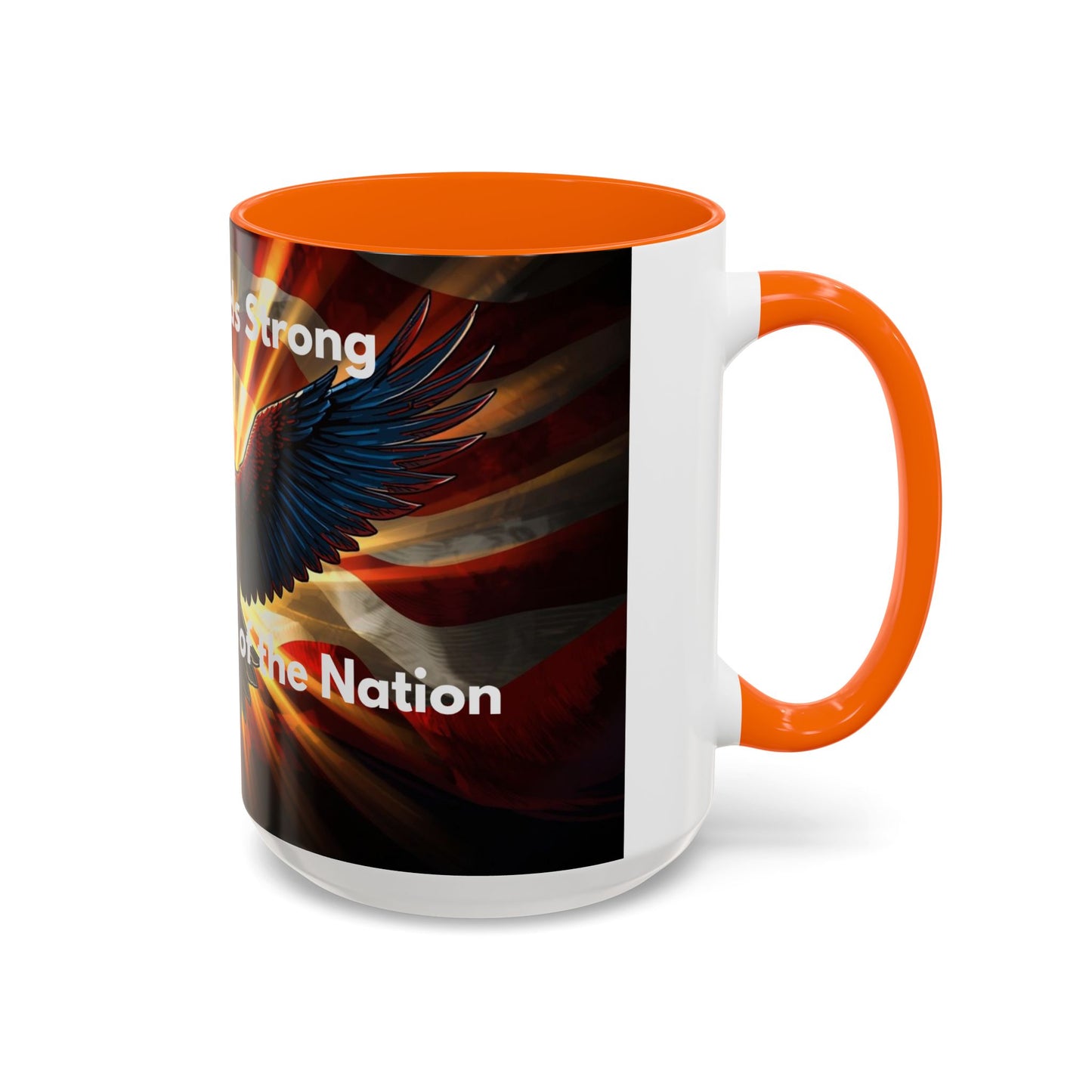 Patriotic Eagle Coffee Mug — "Freedom Stands Strong" Accent 11/15oz