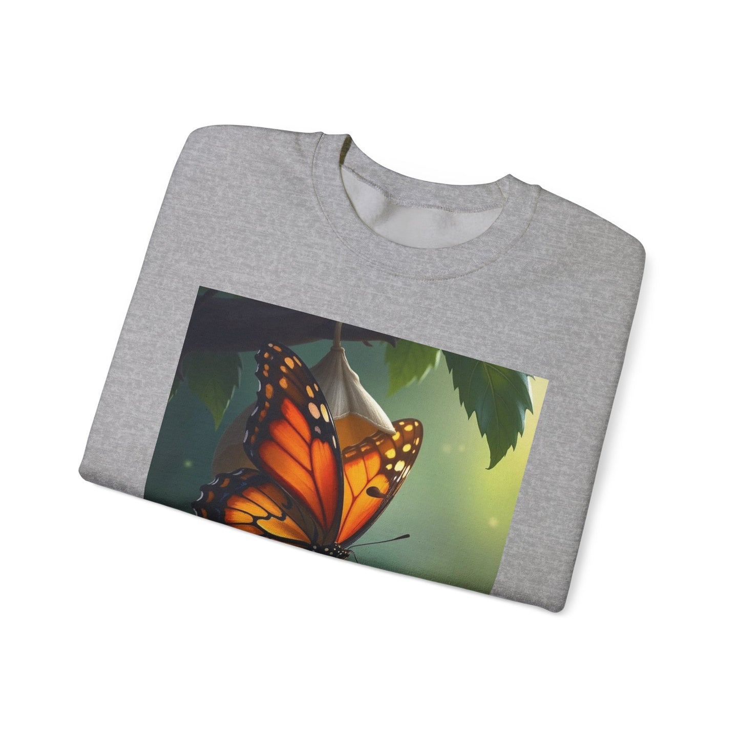 Crewneck Sweatshirt — Grace Wins Everytime Monarch Butterfly Inspirational Tee