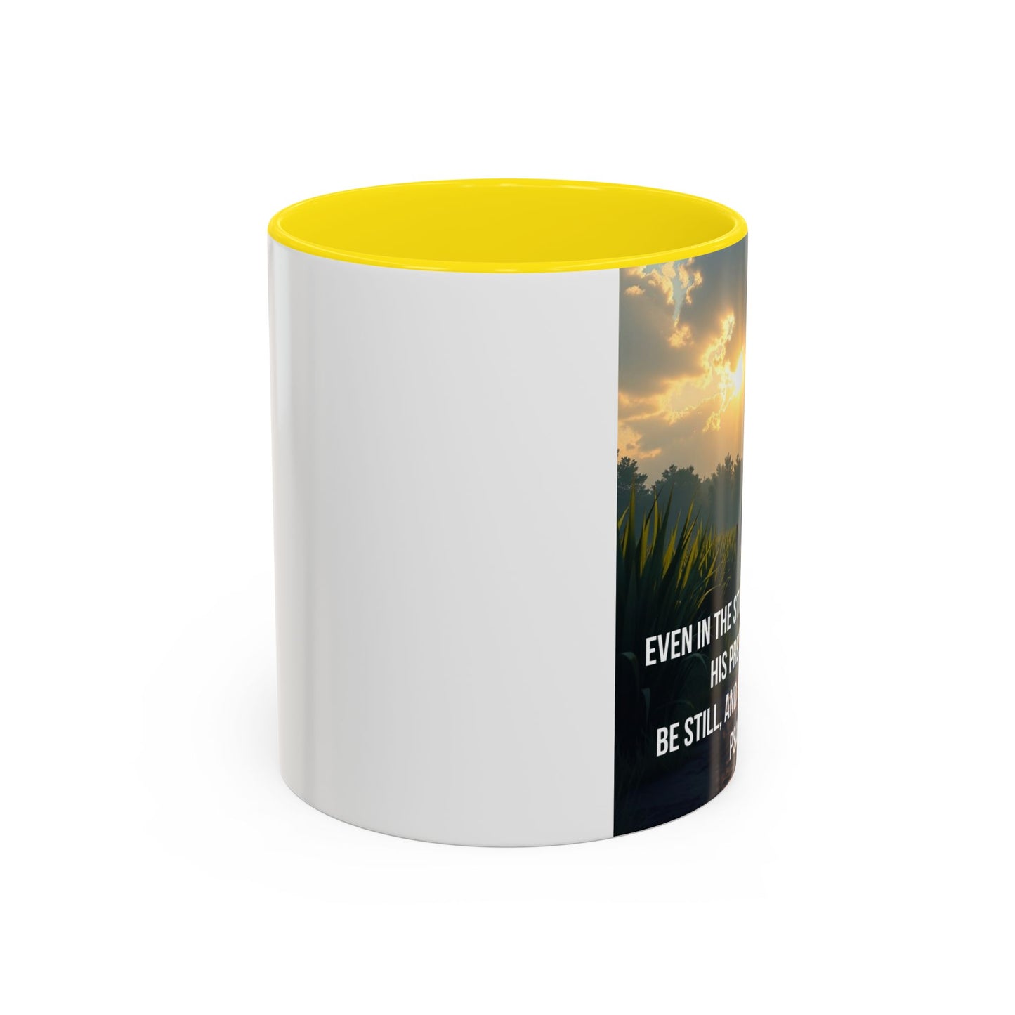 Inspirational Psalm 46:10 Coffee Mug — "Be Still" Accent Mug
