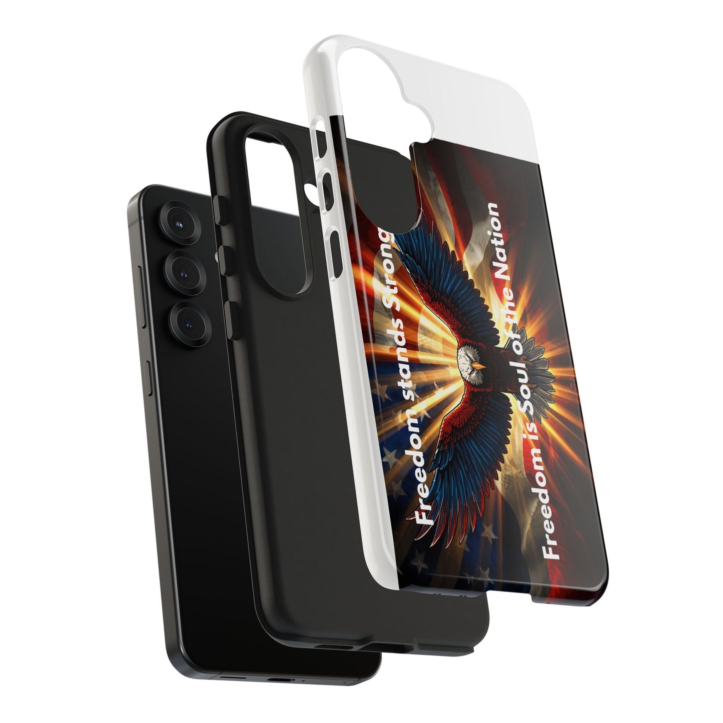 Patriotic Eagle Tough Phone Case — “Freedom Is Soul of the Nation”