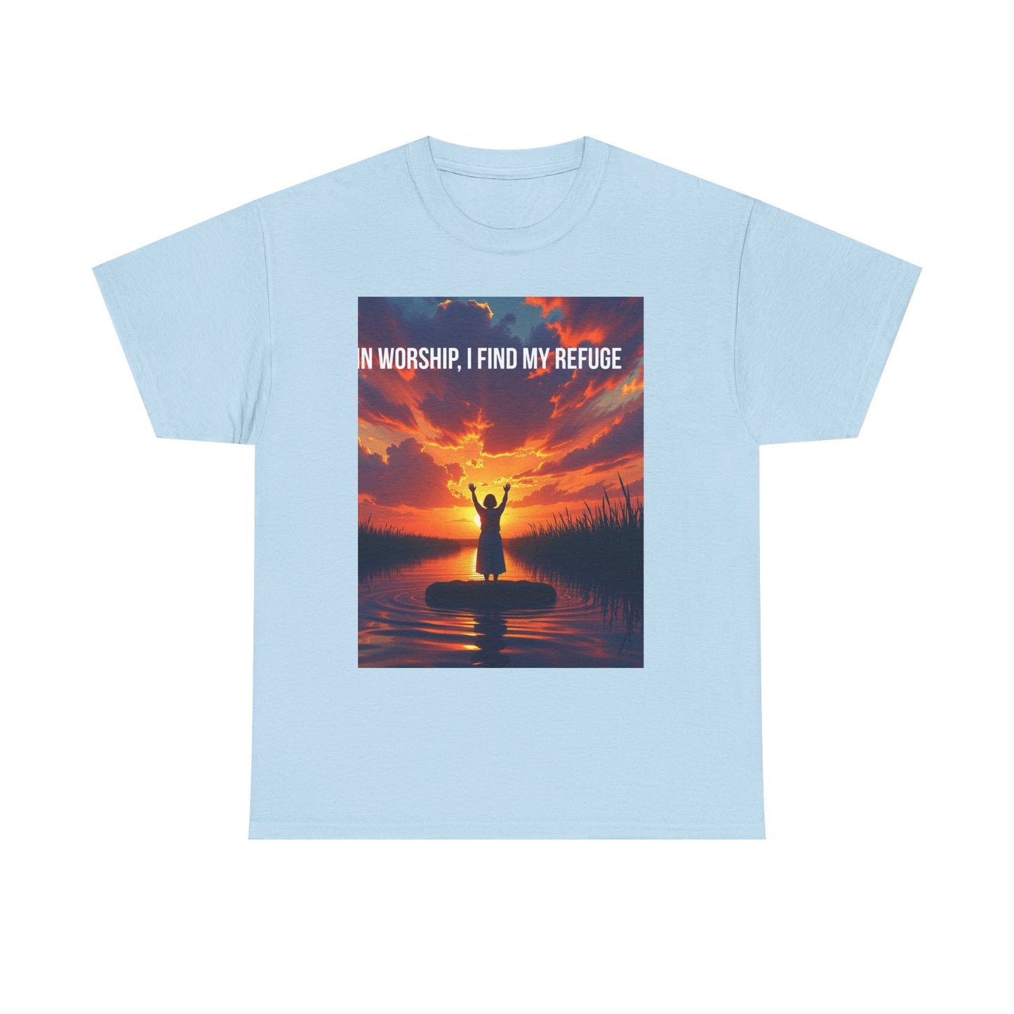 Worship Refuge T-Shirt – "In Worship, I Find My Refuge" Inspirational Christian Tee