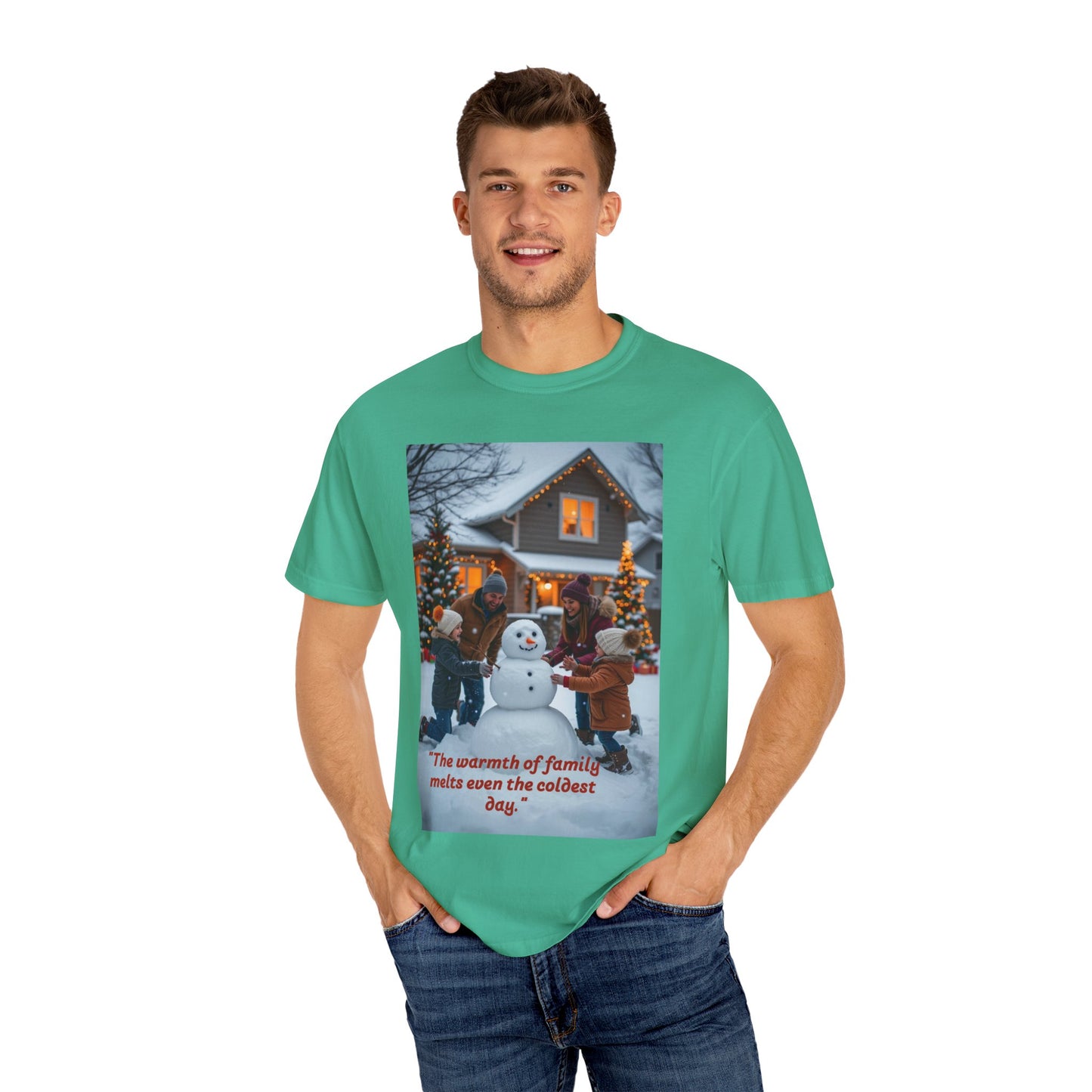 Cozy Family Holiday T-shirt, Warmth of Family Quote Tee, Unisex Winter Shirt, Christmas Gift, Family Gathering Apparel