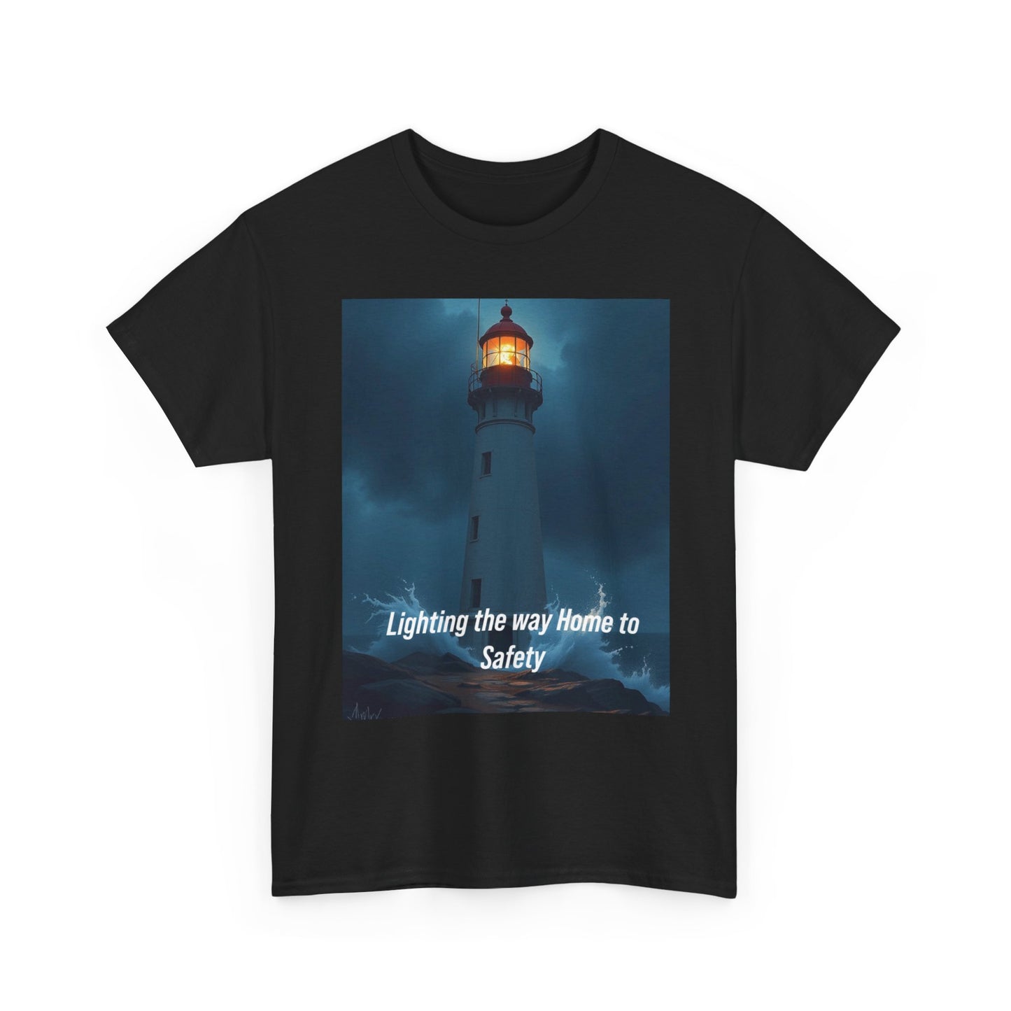Lighthouse Graphic Tee — "Lighting the Way Home to Safety"