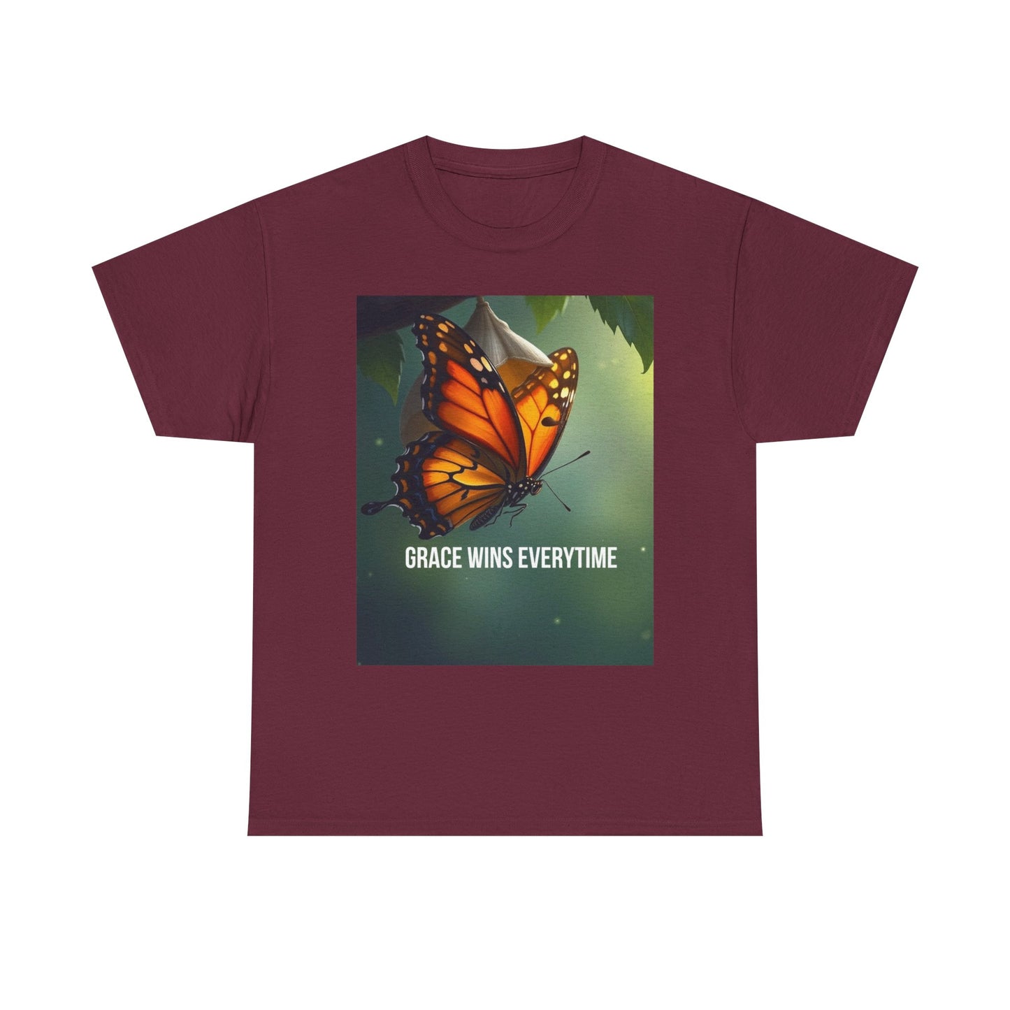 Butterfly 'Grace Wins Everytime' Graphic Tee - Inspirational Nature T-Shirt