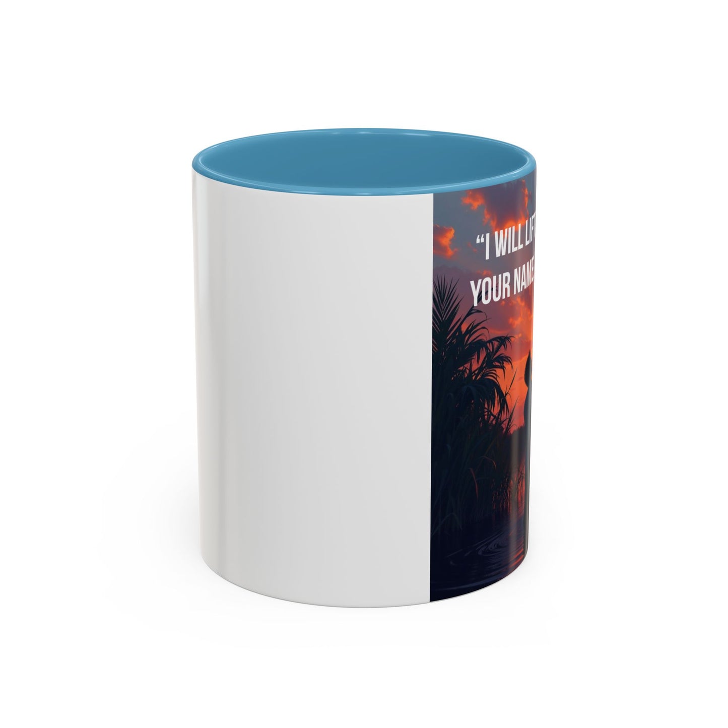 Psalm 63:4 Coffee Mug — "I Will Lift Up My Hands in Your Name" Inspirational Accent Mug