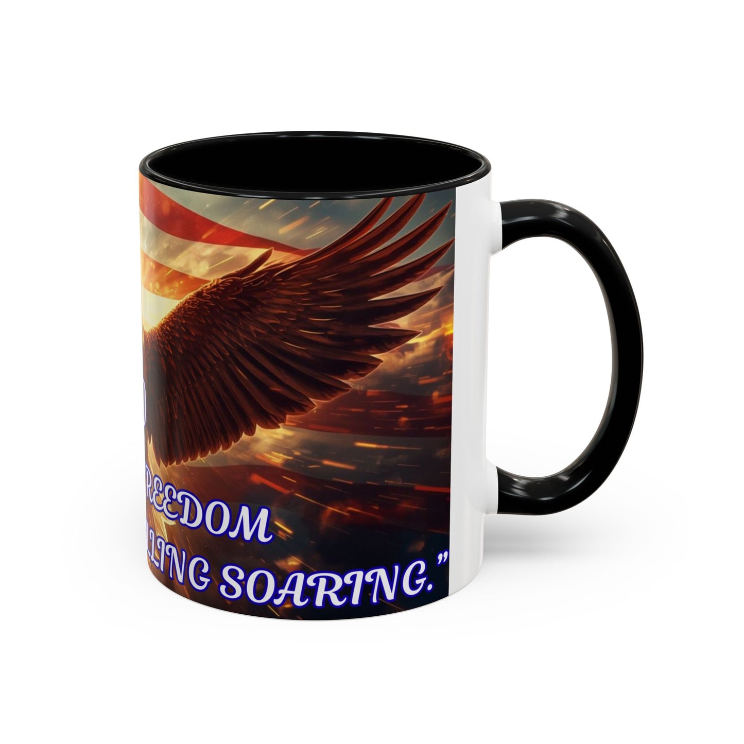 Patriotic Eagle Coffee Mug – "250 Years of Freedom" Accent 11/15oz