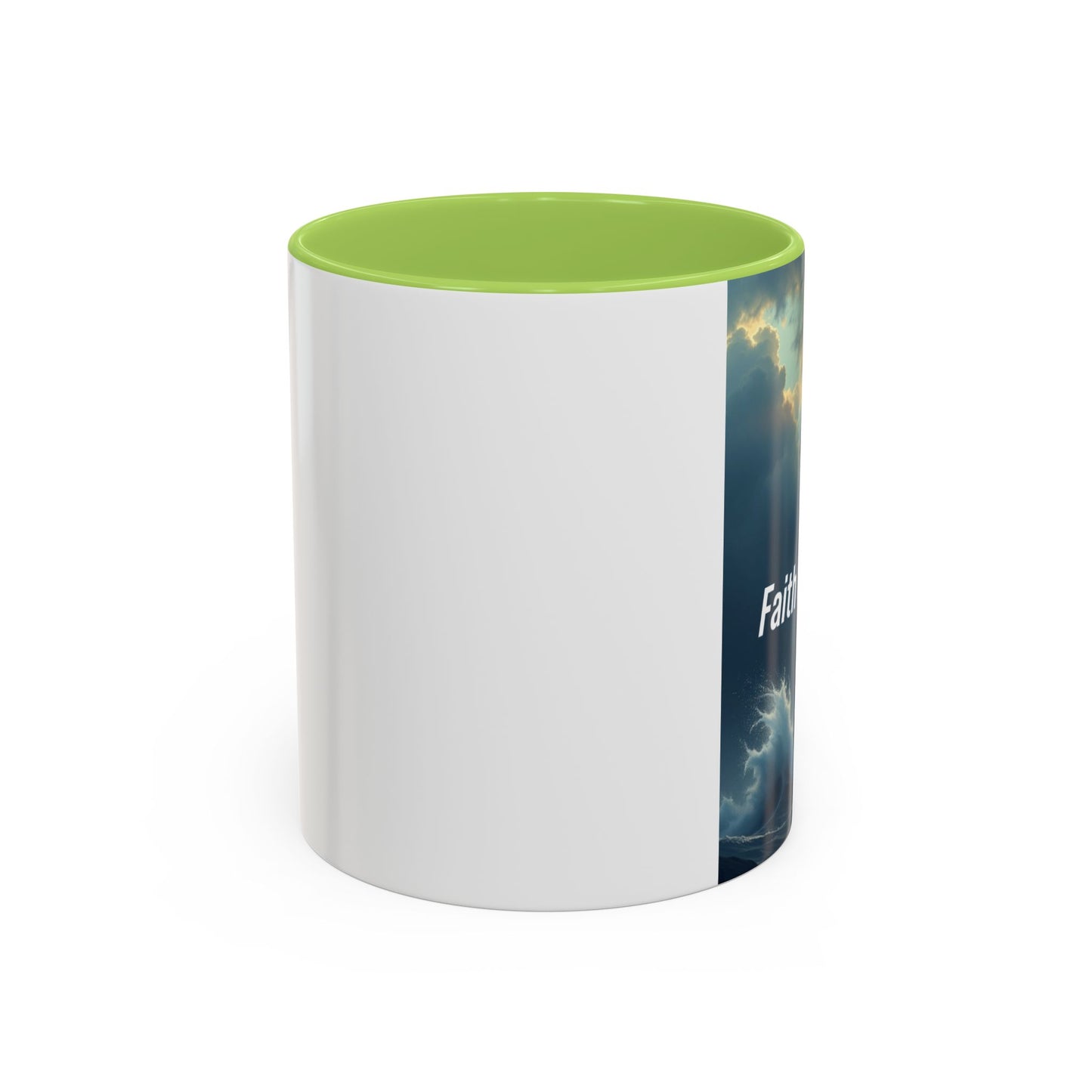 Faith Through the Storm Lighthouse Coffee Mug - Inspirational Ceramic Accent Mug
