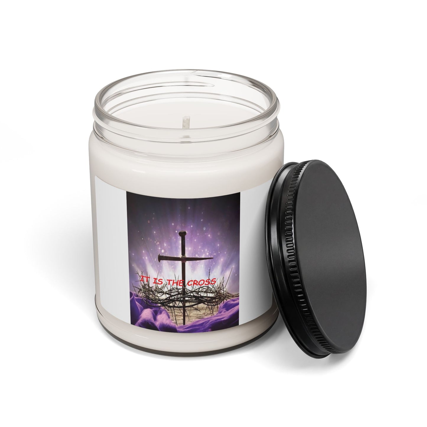 Christian Prayer Soy Candle (9oz) — "It Is The Cross" Inspirational Scented Candle for Easter & Devotion