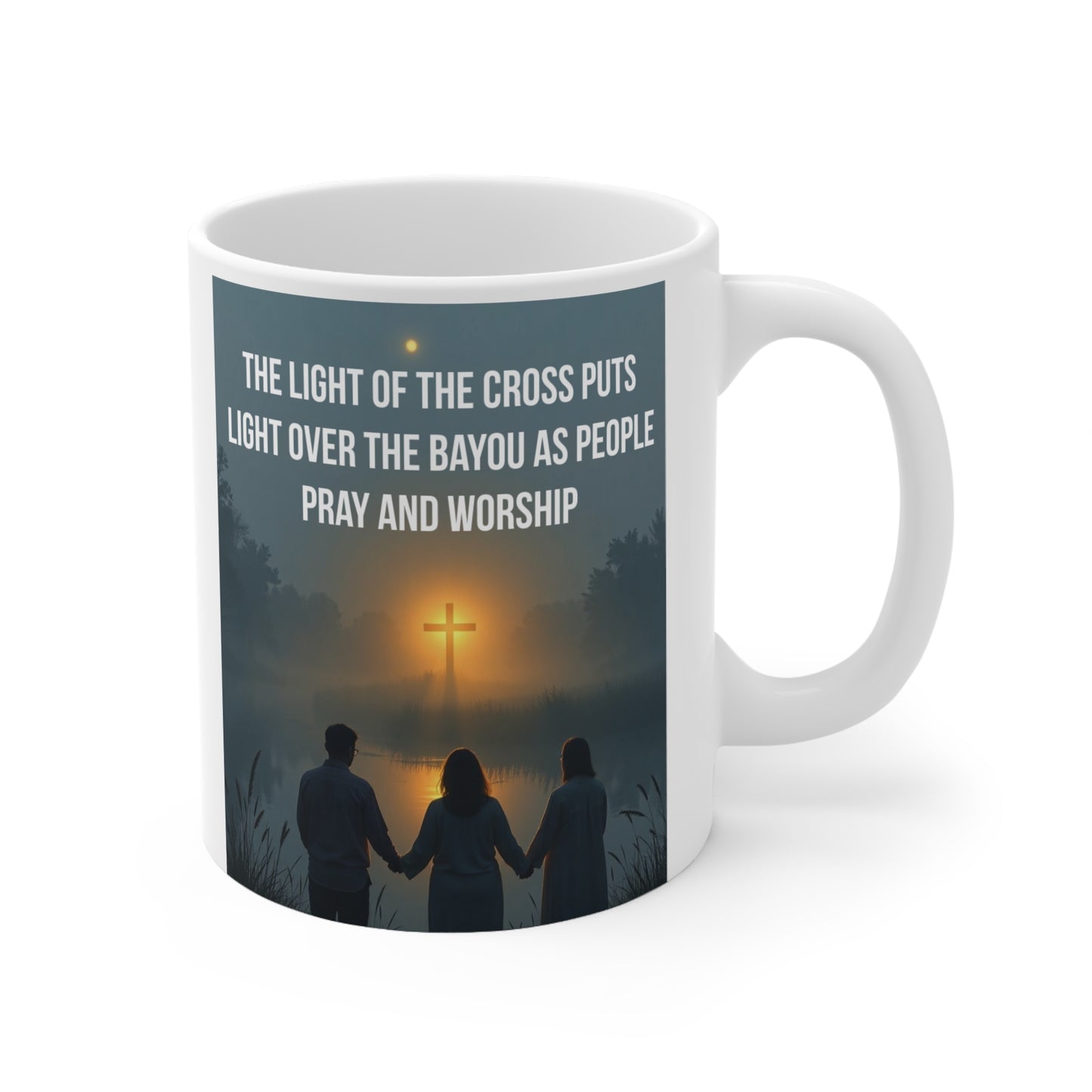 Inspirational Sunrise Ceramic Coffee Mug – "The Lord is my Light" Bible Verse, 11oz & 15oz