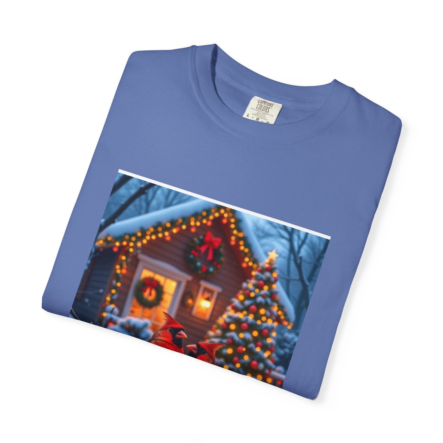 Cozy Winter Cardinal T-Shirt, Holiday Apparel, Unisex Gift, Christmas Shirt, Winter Wonderland Tee, Festive Bird Design