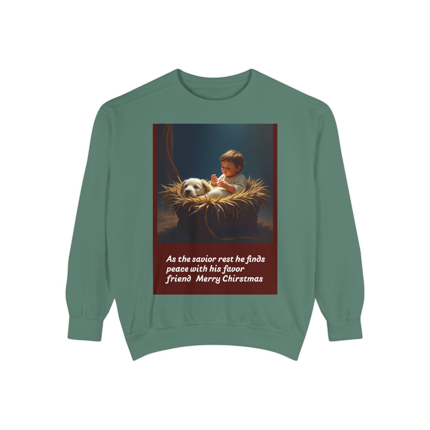 Warm Christmas Sweatshirt, Holiday Gift, Unisex Cozy Crewneck, Family Gathering, Dog Lovers, Festive Apparel