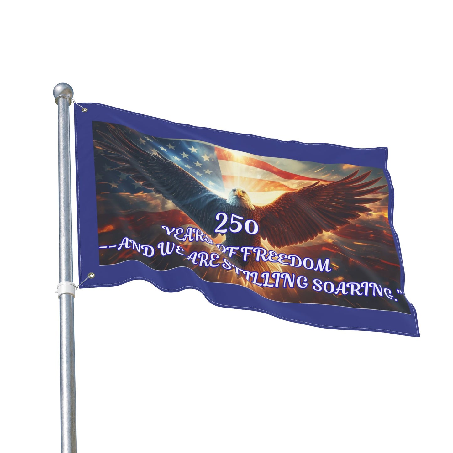 Patriotic Eagle Flag — "250 Years of Freedom and We Are Stilling Soaring" Double-Sided Garden Flag