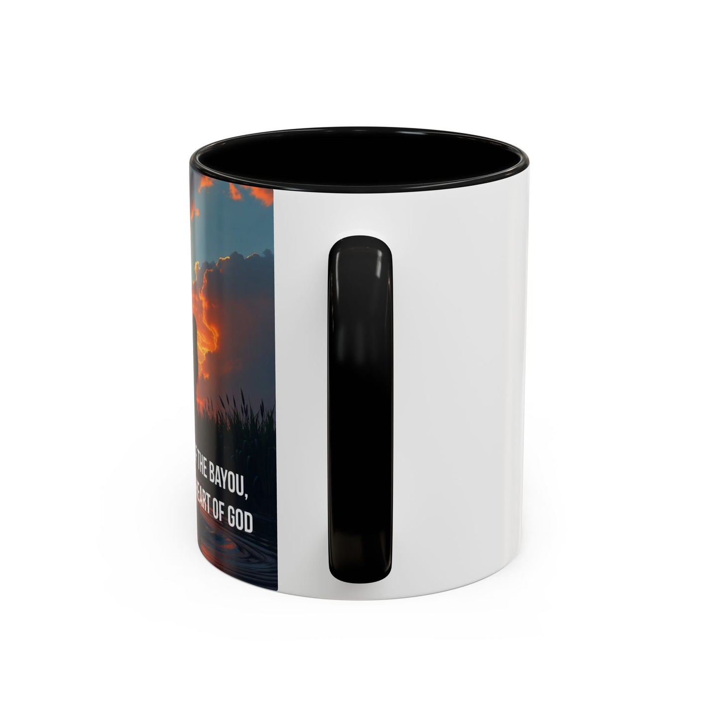 Inspirational Bayou Coffee Mug — "In the Heart of the Bayou, I Found God"