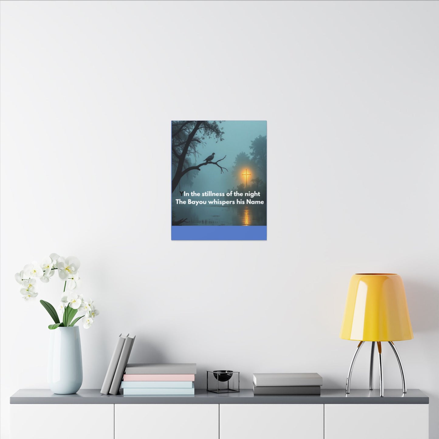 Religious Canvas Wall Art — "In the stillness of the night The Bayou whispers his Name"