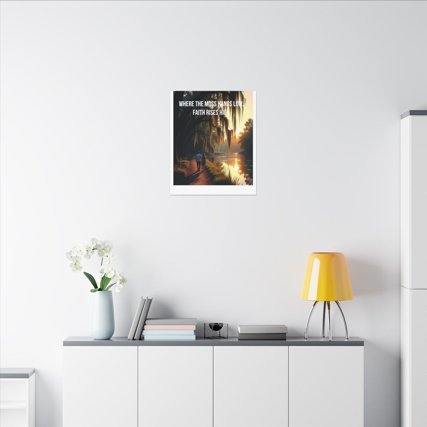 Canvas Wall Art - "Faith Rises High" Romantic Sunset Couple by River