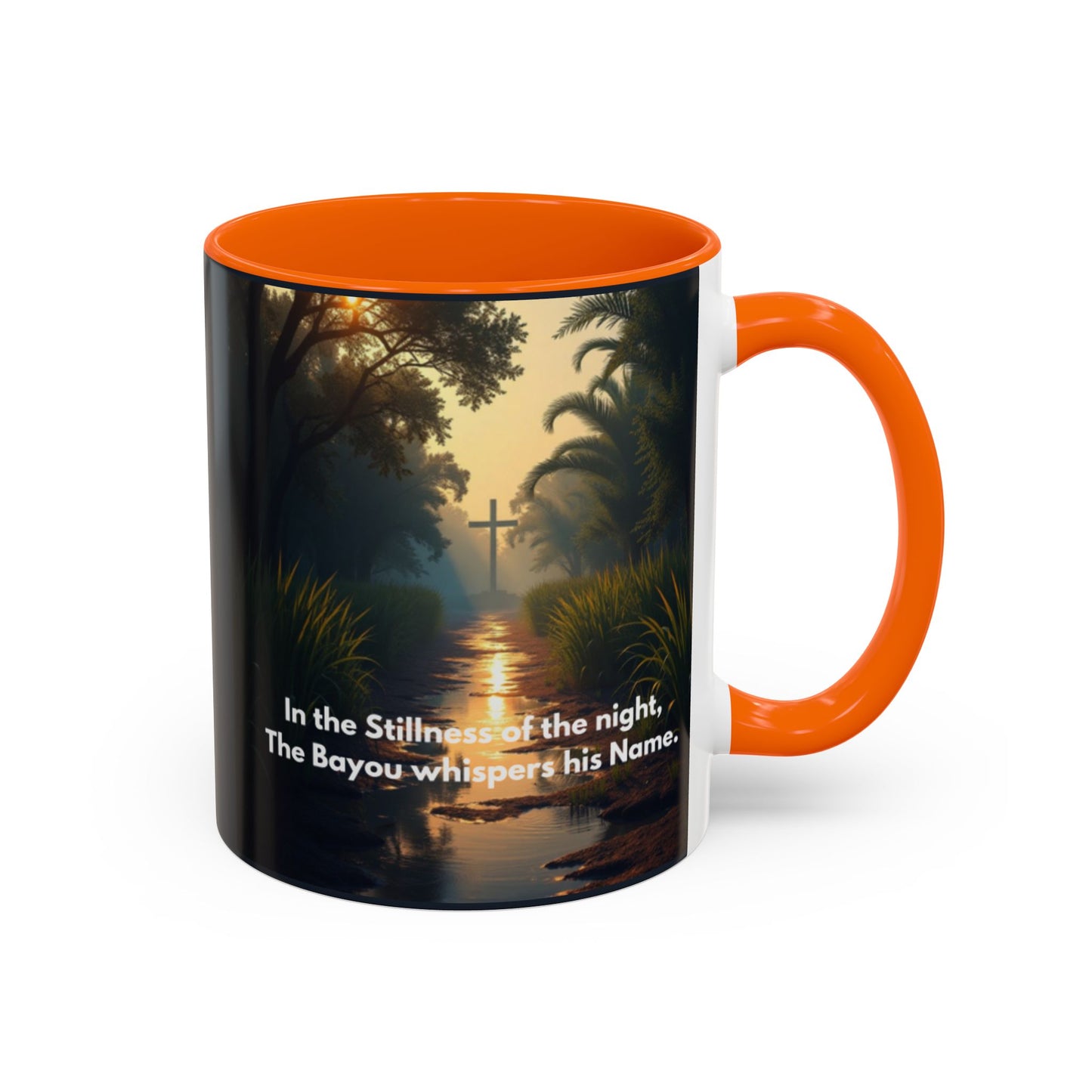Bayou Night Coffee Mug — 'In the Stillness of the Night, The Bayou Whispers His Name' Accent Mug