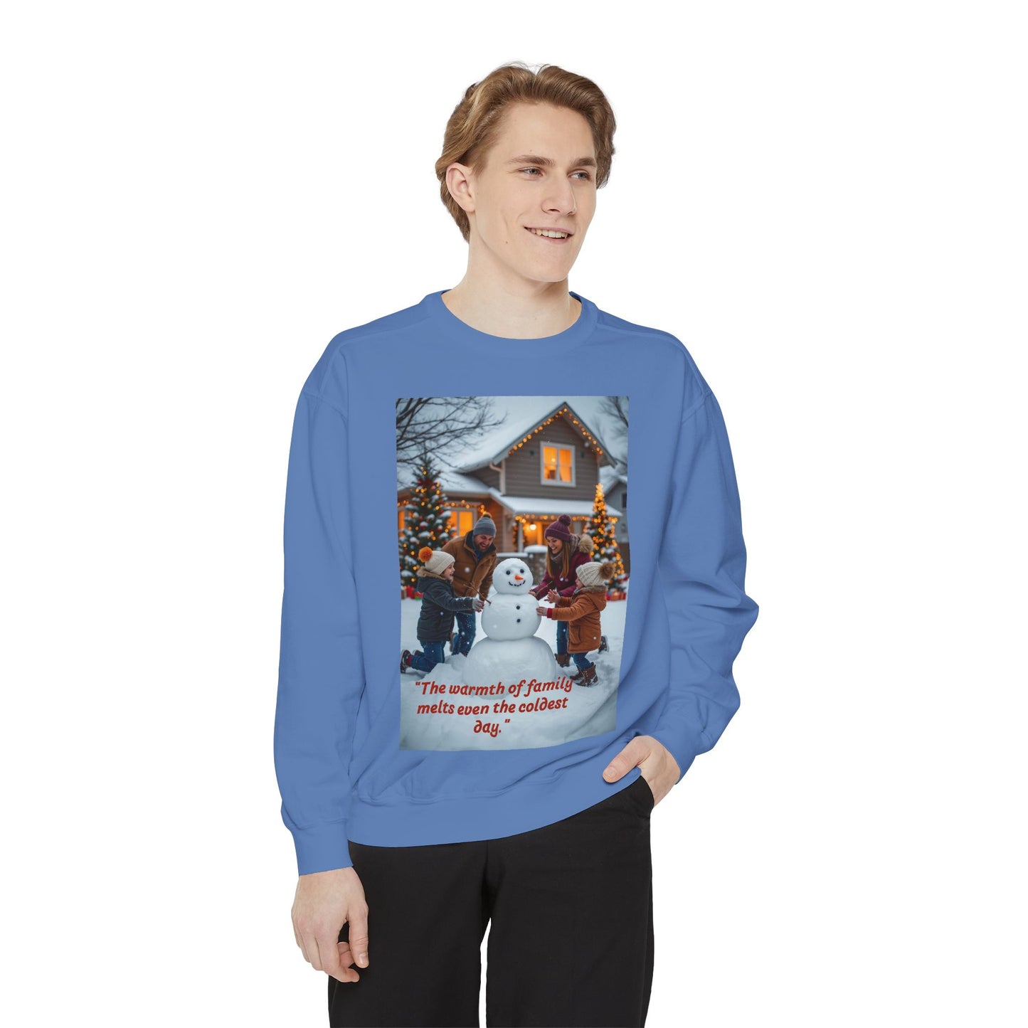 Winter Family Sweatshirt, Cozy Christmas Apparel, Holiday Gift, Unisex Sweater for Family Gatherings, Snowman Design
