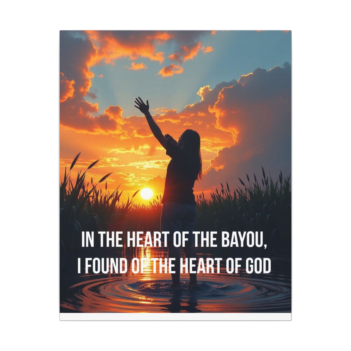 Faith-Inspired Bayou Sunset Canvas - "In the Heart of the Bayou, I Found the Heart of God"