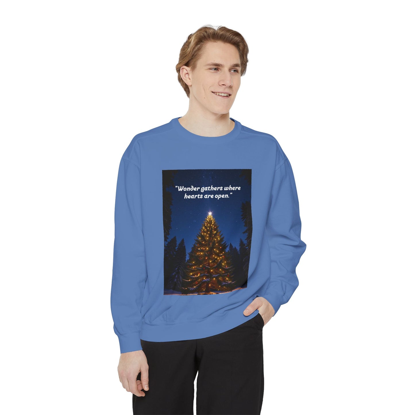 Cozy Holiday Sweatshirt with Inspirational Quote