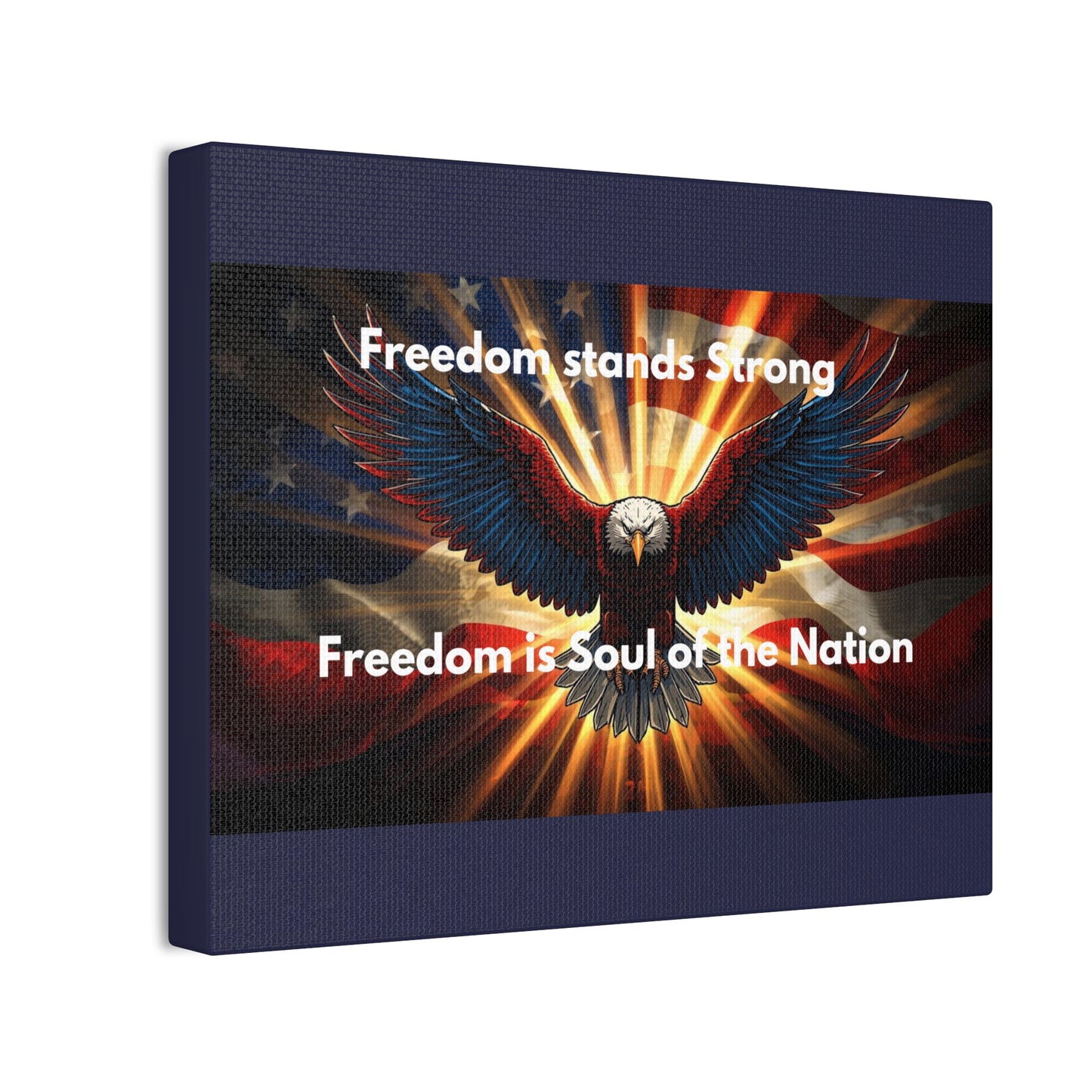 Patriotic Eagle Canvas Print – “Freedom Stands Strong” Wall Art