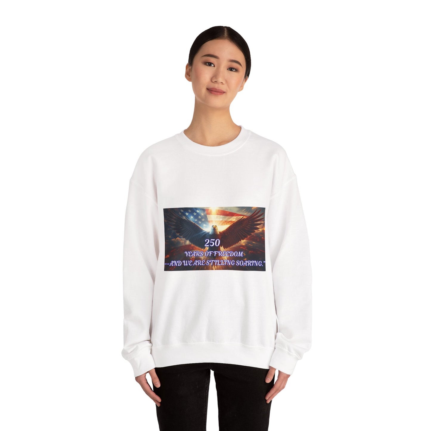 Crewneck Sweatshirt — 250 Years of Freedom Eagle Flag Tribute